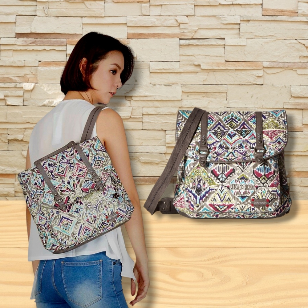 SAKROOTS Women's Multicolored Artist Circle Print Vegan Convertible Backpack